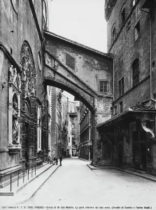 Prints of West side of the Church of Orsanmichele, Florence Florence. Date of Photograph:1890 ca Florence Prints: West side of the Church of Orsanmichele, Florence