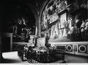 Prints of Frescoes representing the Definition and the Proclamation of the Dogma of the Immaculate Conception on the part of Pope Pius IX; work by Francesco Podesti in the Hall of the Immaculate Vatican City Prints: Frescoes representing the Definition