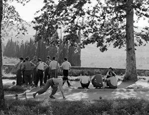 Sport Collection: A group of men during a game of bowls