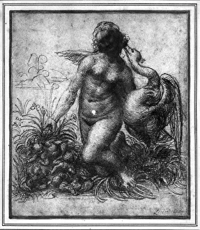 Study for Leda, drawing by Leonardo da Vinci, now in a private collection in London