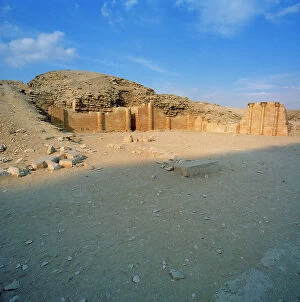 Images Dated 13th December 2011: Totals and details of archaeological remains near the pyramid of Saqqara: walls, columns, etc