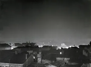 Nocturnal shot of the roofs of Venice
