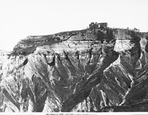 View of the cliffs and the Abbey, in Volterra