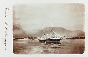 La Spezia Collection: View of the Royal Ship Messaggero of the Italian Regia Marina in La Spezia, postcard