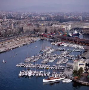 Barcelona Harbour and City Print, 1986