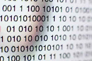 Global Communication Network Prints: Binary code
