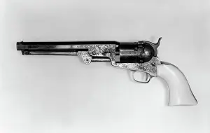 Prints of Colt Model 1851 Navy Revolver with Thuer Conversion for Self-Contained Cartridges, Serial no. 27060 1853; converted for cartidges, ca Industrialist Prints: Colt Model 1851 Navy Revolver with Thuer Conversion Print