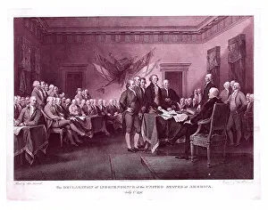 Prints of The Declaration of Independence, July 4, 1776 1823 Asher Brown Durand American This engraving reproduces Trumbull's famous painting, now at the Yale University Art Gallery, New Haven Asher Durand Prints: Print of The Declaration of Independence