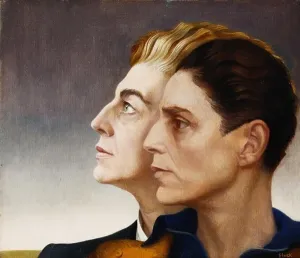 Prints of Medallion. Gluck (1895-1978). Oil on canvas. Painted in 1936. 11 1/2 x 13 1/2in. Known as the Youwe picture it celebrates Glucks's marriage to her lover, Nestor Obermer, on 25 May 1936 Modern Art Piece Prints: Medallion Print, Oil on Canvas