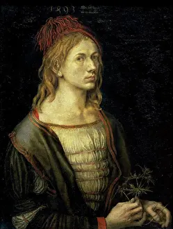Albrecht Durer Prints: Albrecht Durer Print: Artist Holding Erynganeum