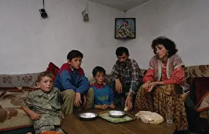 Prints of Serbia, And Montenegro, Kosovo, Poor Albanian Family Living On Bread And Cheese Kosovo Prints: Serbia and Montenegro Print: Albanian Family on Bread and Cheese