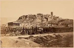 Prints of Theseion versus the Acropolis, Greek temples, Archaeological sites, Hephaisteion Athens, Greece. Nicholas Catsimpoolas Collection Athens Prints: Theseion Print, Ancient Greek Temple