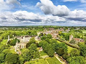 Battle Of Hastings Prints: 1066 Battle of Hastings, Battle Abbey Print from a Drone