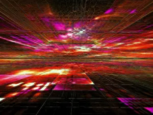 Virtual Reality Concept Prints: Abstract bright technology background - computer-generated image