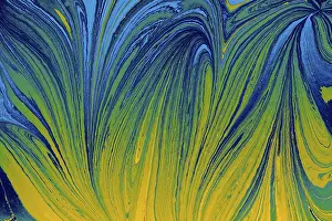 Ebru Marbling Art Prints: Abstract creative round marble pattern texture