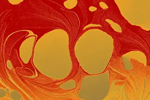 Ebru Marbling Artwork Prints: Abstract creative round marble pattern texture