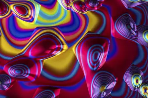 Digital Art Prints: Colourful Fractal Print - Geometric Background