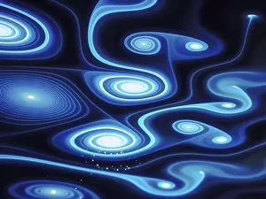 Computer Generated Image Prints: Abstract pattern with gnarled spirals - computer-generated image