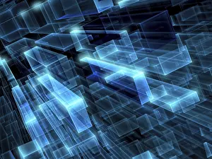 Computer Generated Image Prints: Abstract tech background - computer-generated image