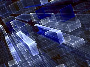Computer Generated Image Prints: Abstract tech background - computer-generated image