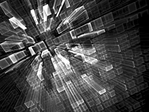 Abstract Tech Background Prints: Abstract tech background - computer-generated image