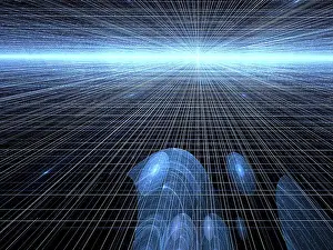 Computer Generated Image Prints: Abstract tech background - computer-generated image