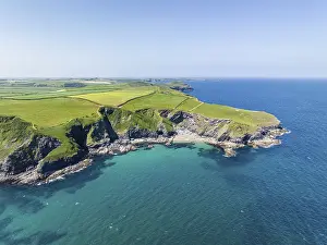 Port Isaac Prints: Aerial View of Port Isaac Coastline Print