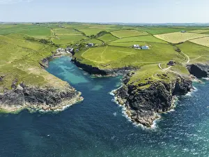 Port Isaac Prints: Aerial View of Port Quin, North Cornwall Print
