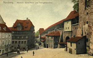 Albrecht Durer Prints: Albrecht Durer House and Tiergartnertor Print, Nuremberg, Germany