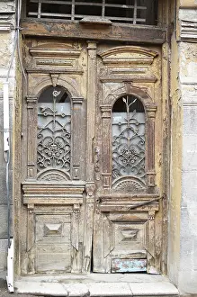 Door Prints: Art-Nouveau Old Door Print, Tbilisi Old Town