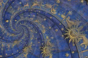 Alternative Medicine Prints: Blue Astrology and Alchemy Sign Background Print