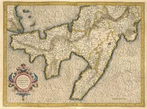 Southern Europe Maps Prints: Atlas, map from 1623, Apulia, Basilicata