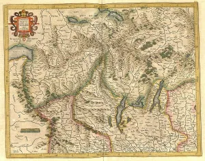 Digitally Restored Maps Prints: Atlas, map from 1623, Lombardy