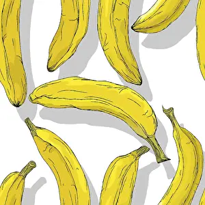 Editable Vector Template Prints: Bananas repeating pattern, editable vector template