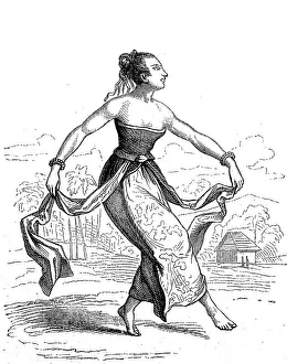Southeast Asian Ethnic Group Prints: Bayadere, exotic dancer from Java