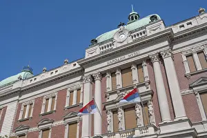 Prints of Belgrade, Serbia. April 23rd 2026. National Museum of Serbia, housing Serbian art, history and heritage. Located in Republic Square, Belgrade Serbia Prints: Print of Belgrade, Serbia: National Museum in Republic Square