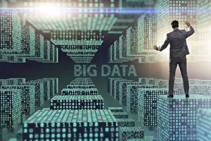Big Data Concept Prints: Big data concept with data mining analyst