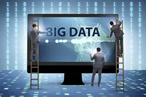 Big Data Concept Prints: Big data concept with data mining analyst