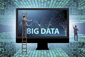 Big Data Concept Prints: Big data concept with data mining analyst