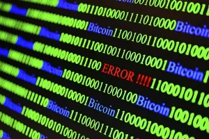 Cryptocurrency Blockchain Image Prints: Binary code with Error lettering