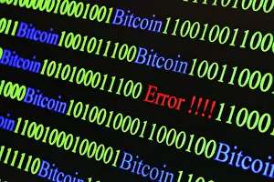 Cryptocurrency Blockchain Image Prints: Binary code with Error lettering