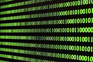 Computer Crime Scene Prints: Binary code, green numbers on black