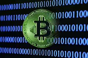 Bitcoin Binary Code Prints: Bitcoin with binary code
