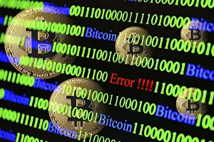 Bitcoin Binary Code Prints: Bitcoin, binary code with lettering Error