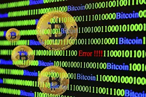 Bitcoin Binary Code Prints: Bitcoin, binary code with lettering Error