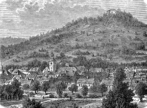 Black And White Rock Formations Prints: Blankenburg with the Greifenstein in Thuringia