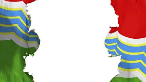 Prints of Blasted Tiraspol city, capital of Moldova flag, against white background, 3d rendering Moldova Prints: 3D Rendered Blasted Tiraspol City Print