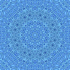 Seamless Decorative Patterns Prints: Blue background with abstract pattern