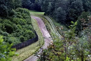 Inner German Border Prints: Border fortification with column path