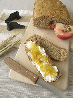 Fruit Spread Prints: Bread from the bread maker with fruit spread